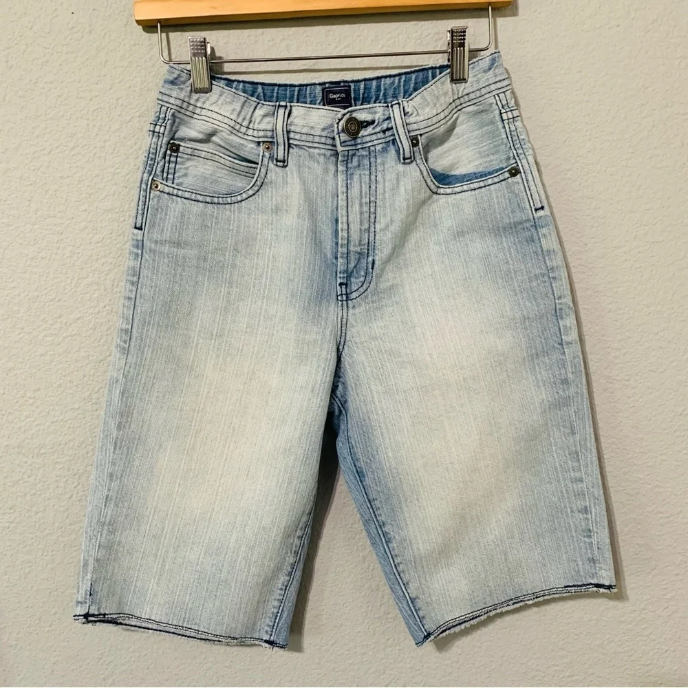 Gapkids Big Boy Light‎ Blue Long Denim Shorts Size 16 Five Pockets